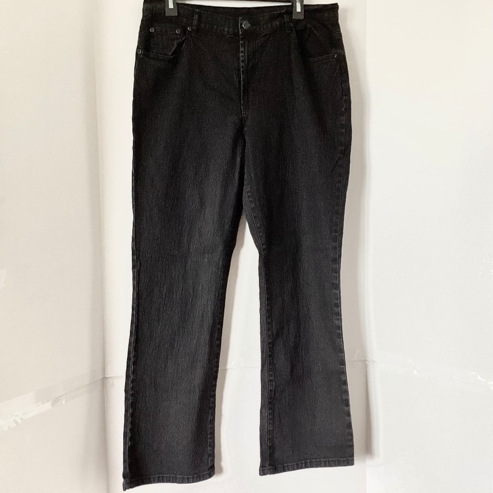 Diane Gilman Bootcut Stretch Denim. Sz 14  Black